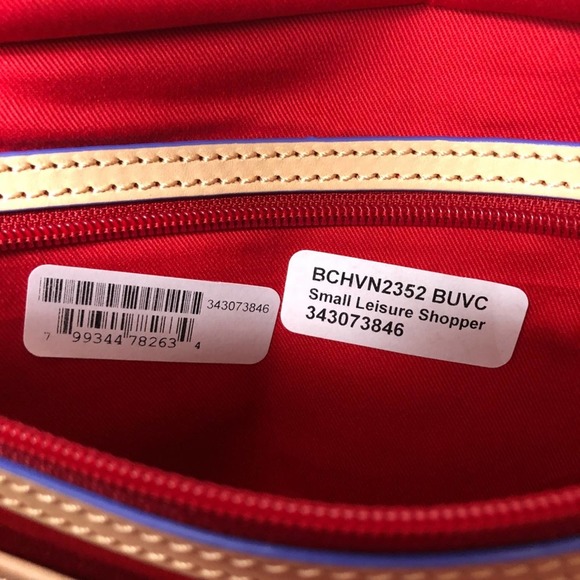 Dooney & Bourke Small Leisure Shopper Blue Chevron - Picture 11 of 16